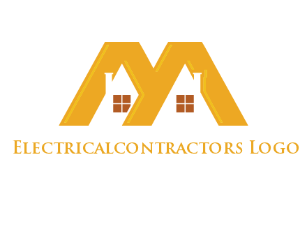 house icon in M letter Logo