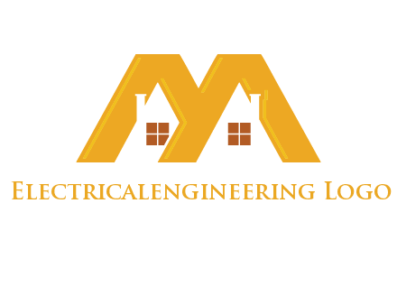 house icon in M letter Logo