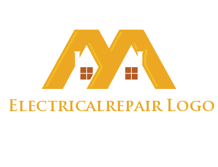 house icon in M letter Logo