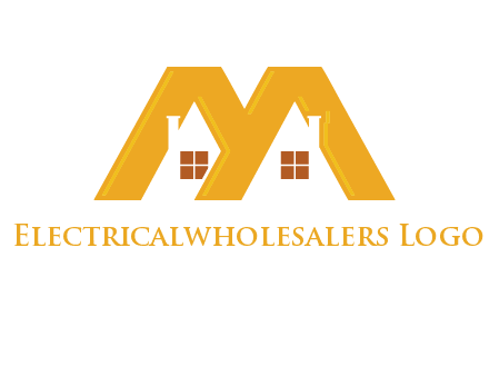house icon in M letter Logo