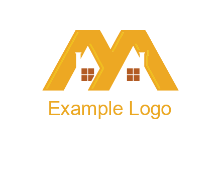 house icon in M letter Logo