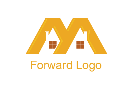 house icon in M letter Logo