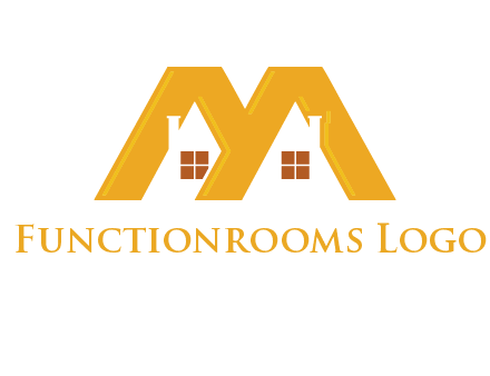house icon in M letter Logo