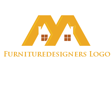 house icon in M letter Logo