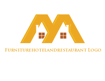 house icon in M letter Logo