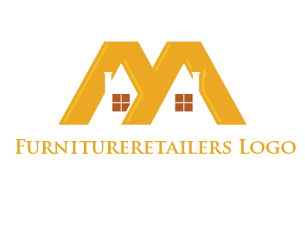 house icon in M letter Logo