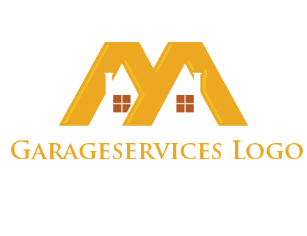 house icon in M letter Logo