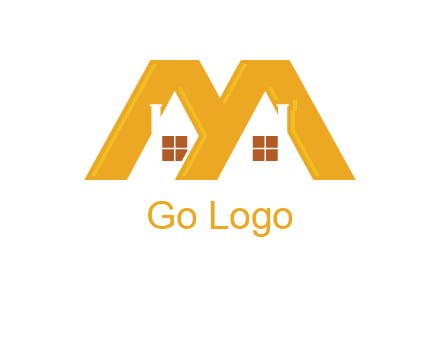 house icon in M letter Logo