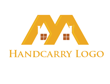 house icon in M letter Logo