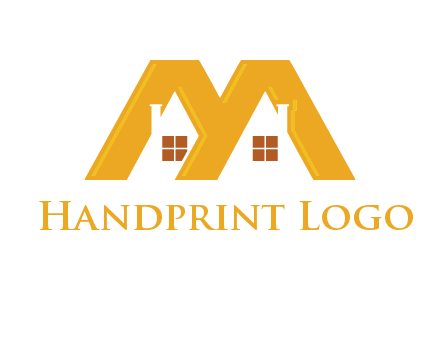 house icon in M letter Logo
