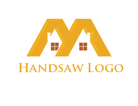 house icon in M letter Logo