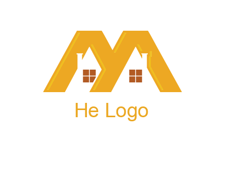 house icon in M letter Logo