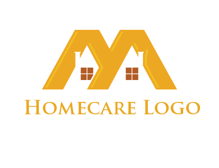 house icon in M letter Logo