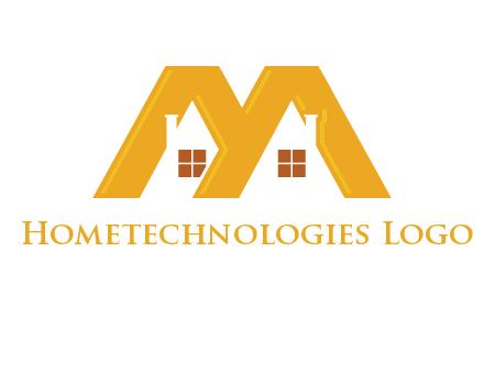 house icon in M letter Logo