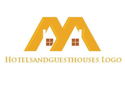 house icon in M letter Logo