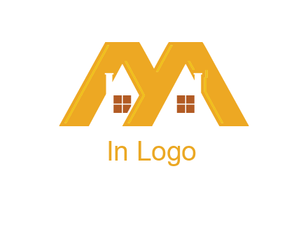 house icon in M letter Logo