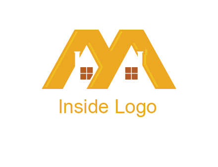 house icon in M letter Logo