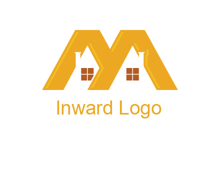 house icon in M letter Logo