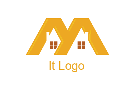 house icon in M letter Logo