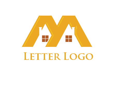 house icon in M letter Logo
