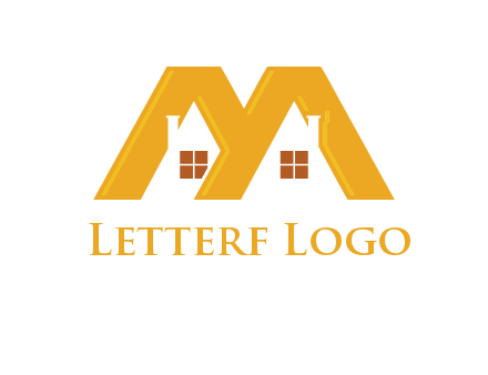 house icon in M letter Logo