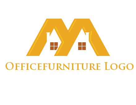 house icon in M letter Logo