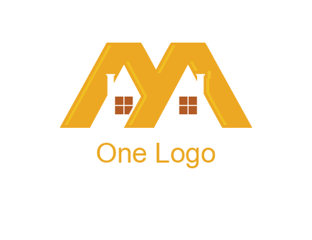 house icon in M letter Logo