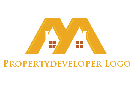 house icon in M letter Logo