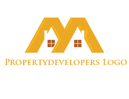 house icon in M letter Logo