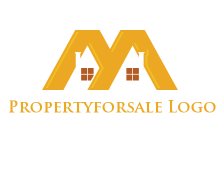 house icon in M letter Logo