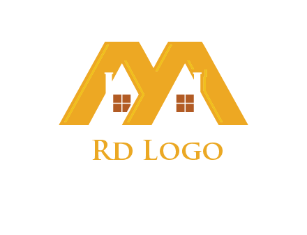 house icon in M letter Logo