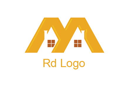 house icon in M letter Logo
