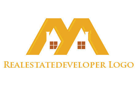 house icon in M letter Logo