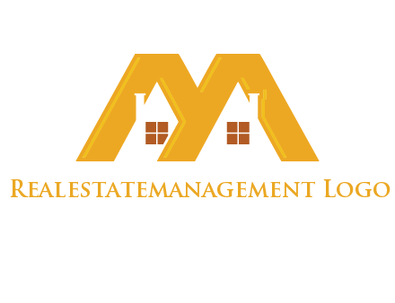 house icon in M letter Logo