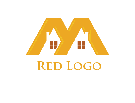 house icon in M letter Logo