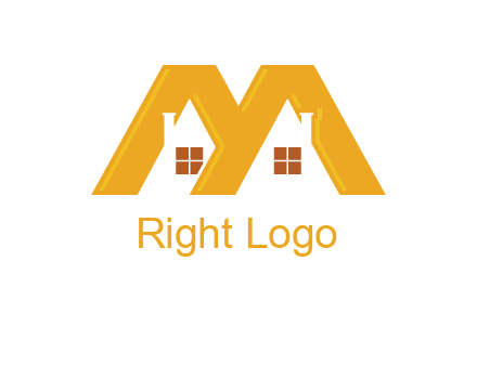 house icon in M letter Logo