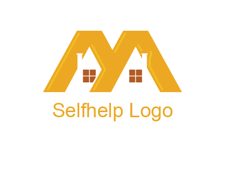 house icon in M letter Logo