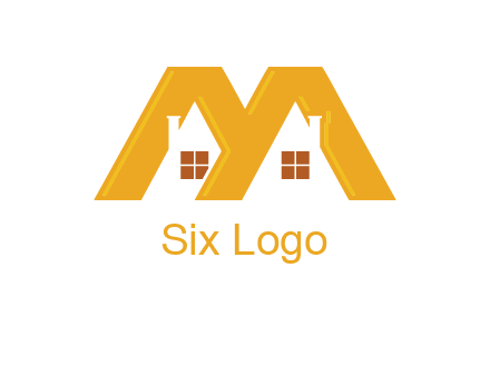 house icon in M letter Logo