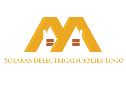 house icon in M letter Logo