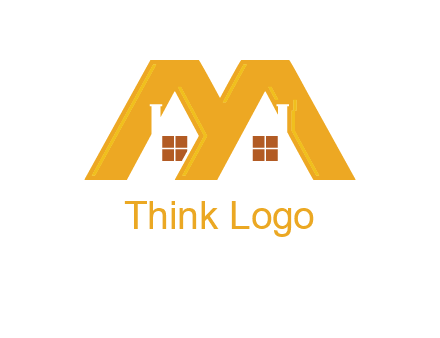 house icon in M letter Logo