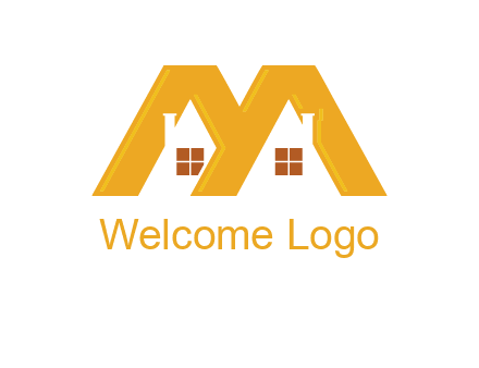 house icon in M letter Logo