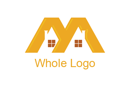 house icon in M letter Logo