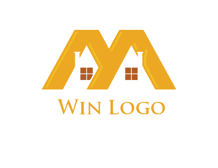 house icon in M letter Logo