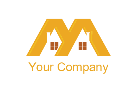 house icon in M letter Logo
