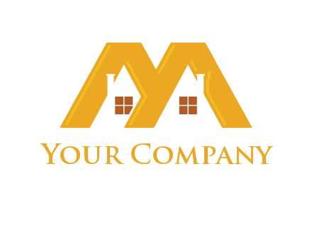 house icon in M letter Logo