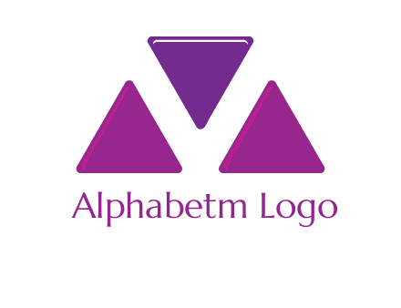 triangle in letter M logo