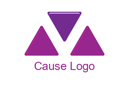 triangle in letter M logo