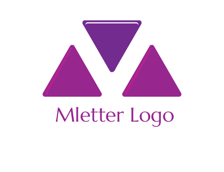 triangle in letter M logo