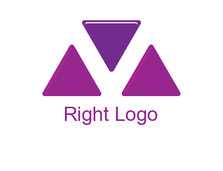 triangle in letter M logo