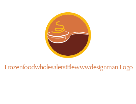 bowl with steam in circle food logo